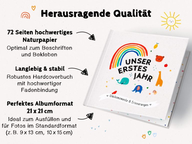 Herzthaler Babyalbum erstes Jahr Babybuch